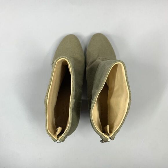 Rag & Bone Newbury Ankle Boots Women's Size 9 Olive Green Canvas Heeled Booties - Picture 8 of 13